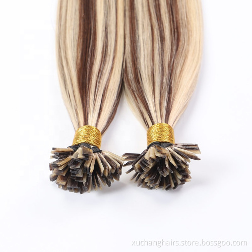 Wholesale Pre Bonded Keratin Hair Extensions Virgin 100% Human Hair Flat Tip Remy Hair Braids Extension Machine